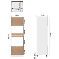 Armoire à Micro-ondes Blanc 60x57x207 Cm Aggloméré VidaXL -VIDAXL || Bosch || Whirlpool Soldes 29366002 3