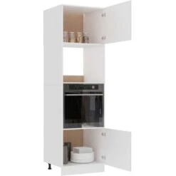 Armoire à Micro-ondes Blanc 60x57x207 Cm Aggloméré VidaXL -VIDAXL || Bosch || Whirlpool Soldes 29366002 4