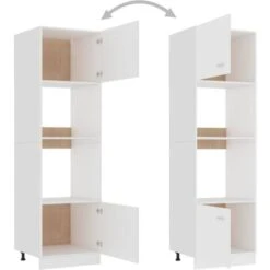Armoire à Micro-ondes Blanc 60x57x207 Cm Aggloméré VidaXL -VIDAXL || Bosch || Whirlpool Soldes 29366002 5