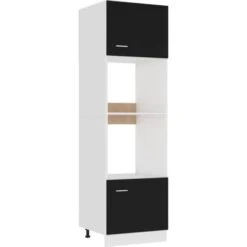 Armoire à Micro-ondes Noir 60x57x207 Cm Aggloméré VidaXL