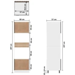 Armoire à Micro-ondes Noir 60x57x207 Cm Aggloméré VidaXL -VIDAXL || Bosch || Whirlpool Soldes 29366006 3