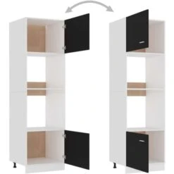 Armoire à Micro-ondes Noir 60x57x207 Cm Aggloméré VidaXL -VIDAXL || Bosch || Whirlpool Soldes 29366006 5