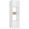 Armoire à Micro-ondes Blanc Brillant 60x57x207 Cm Aggloméré VidaXL -VIDAXL || Bosch || Whirlpool Soldes 29366015 1