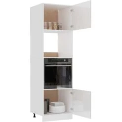 Armoire à Micro-ondes Blanc Brillant 60x57x207 Cm Aggloméré VidaXL 10 Armoire à Micro-ondes Blanc Brillant 60x57x207 Cm Aggloméré VidaXL -VIDAXL || Bosch || Whirlpool Soldes 29366015 4