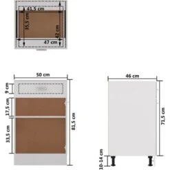 Armoire De Plancher à Tiroir Blanc 50x46x81,5 Cm Aggloméré VidaXL -VIDAXL || Bosch || Whirlpool Soldes 29417840 3