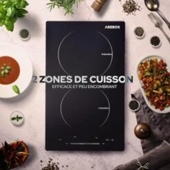 AREBOS Table De Cuisson à Induction Avec 2 Zones 3000W Contrôle Tactile Coulissant Fonction Auto Sécurité Enfant -VIDAXL || Bosch || Whirlpool Soldes 29503968 3