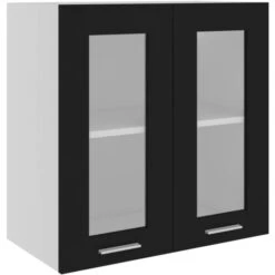 Armoire En Verre Suspendue Noir 60x31x60 Cm Aggloméré VidaXL