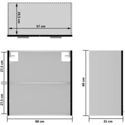 Armoire En Verre Suspendue Noir 60x31x60 Cm Aggloméré VidaXL -VIDAXL || Bosch || Whirlpool Soldes 29529856 3