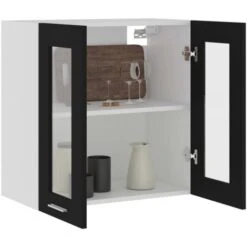 Armoire En Verre Suspendue Noir 60x31x60 Cm Aggloméré VidaXL -VIDAXL || Bosch || Whirlpool Soldes 29529856 4