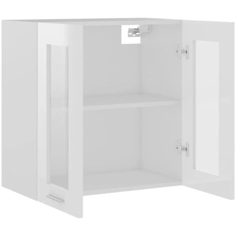 Armoire En Verre Suspendue Blanc Brillant 60x31x60 Cm Aggloméré VidaXL 7 Armoire En Verre Suspendue Blanc Brillant 60x31x60 Cm Aggloméré VidaXL – Image 5