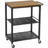 Meerveil Desserte De Style Industriel, Chariot De Cuisine,avec Plateau Amovible, Avec Pieds Réglables Et Roulettes, Étagère De Cuisine, Structure En Fer, 60 X 40 X 76.5cm, Marron Rustique -VIDAXL || Bosch || Whirlpool Soldes 29664849 1
