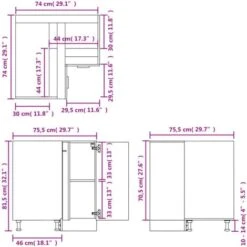 Armoire Plancher D'angle Blanc 75,5x75,5x80,5 Cm Aggloméré VidaXL -VIDAXL || Bosch || Whirlpool Soldes 30030213 3