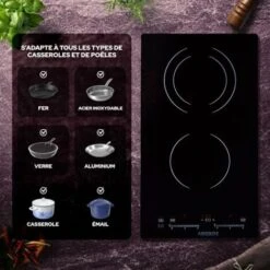 AREBOS Plaque De Cuisson En Vitrocéramique Table De Cuisson électrique Contrôle Cuisinière 2 Foyers -VIDAXL || Bosch || Whirlpool Soldes 30038606 5