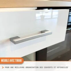 Meuble Bas De Cuisine Eco Blanc Brillant 1 Porte 1 Tiroir L 40 Cm -VIDAXL || Bosch || Whirlpool Soldes 30042998 5