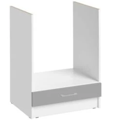 Meuble Pour Four Encastrable Eco Gris Brillant L 60 Cm