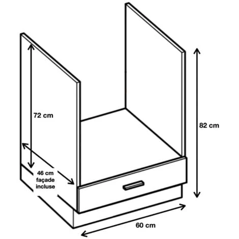 Meuble Pour Four Encastrable Eco Gris Brillant L 60 Cm 4 Meuble Pour Four Encastrable Eco Gris Brillant L 60 Cm – Image 2