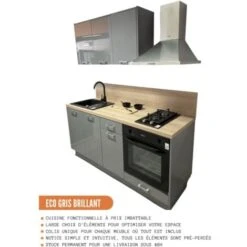 Meuble Pour Four Encastrable Eco Gris Brillant L 60 Cm 10 Meuble Pour Four Encastrable Eco Gris Brillant L 60 Cm -VIDAXL || Bosch || Whirlpool Soldes 30043017 4