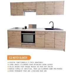 Meuble Pour Four Encastrable Eco Noyer Blanchi L 60 Cm -VIDAXL || Bosch || Whirlpool Soldes 30043019 4