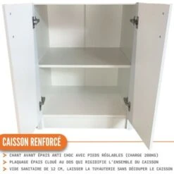 Meuble Bas De Cuisine Eco Blanc Brillant 1 Porte L 30 Cm 11 Meuble Bas De Cuisine Eco Blanc Brillant 1 Porte L 30 Cm -VIDAXL || Bosch || Whirlpool Soldes 30043021 5