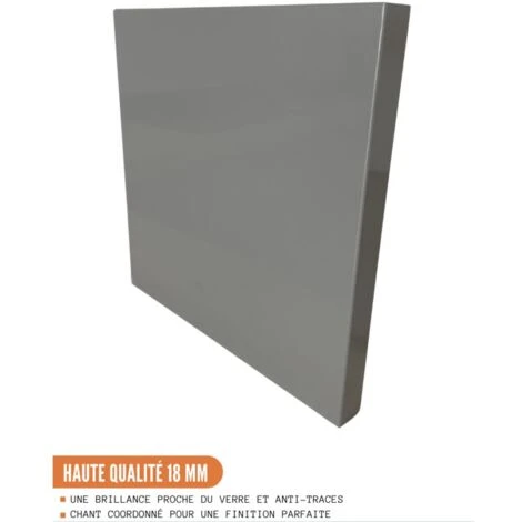 Meuble Bas De Cuisine Eco Gris Brillant 2 Portes L 60 Cm 5 Meuble Bas De Cuisine Eco Gris Brillant 2 Portes L 60 Cm – Image 3