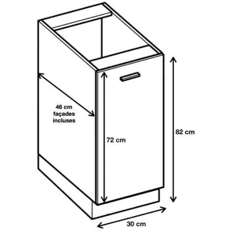 Meuble Bas De Cuisine Eco Chene Naturel 1 Porte L 30 Cm 4 Meuble Bas De Cuisine Eco Chene Naturel 1 Porte L 30 Cm – Image 2