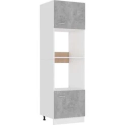 Armoire à Micro-ondes Gris Béton 60x57x207 Cm Aggloméré VidaXL