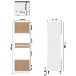 Armoire à Micro-ondes Gris Béton 60x57x207 Cm Aggloméré VidaXL -VIDAXL || Bosch || Whirlpool Soldes 30113966 3