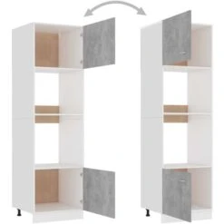 Armoire à Micro-ondes Gris Béton 60x57x207 Cm Aggloméré VidaXL -VIDAXL || Bosch || Whirlpool Soldes 30113966 5