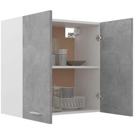 Armoire Suspendue Gris Béton 60x31x60 Cm Aggloméré 6 Armoire Suspendue Gris Béton 60x31x60 Cm Aggloméré – Image 4