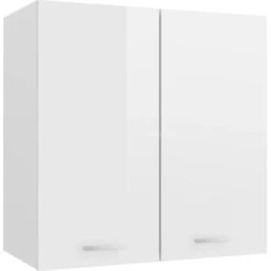Armoire Suspendue Blanc Brillant 60x31x60 Cm Aggloméré