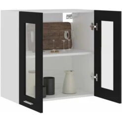 Armoire En Verre Suspendue Noir 60x31x60 Cm Aggloméré -VIDAXL || Bosch || Whirlpool Soldes 30366199 4