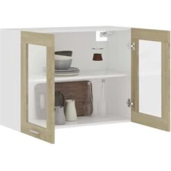 Armoire En Verre Suspendue Chêne Sonoma 80x31x60 Cm Aggloméré 10 Armoire En Verre Suspendue Chêne Sonoma 80x31x60 Cm Aggloméré -VIDAXL || Bosch || Whirlpool Soldes 30366206 4