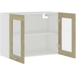 Armoire En Verre Suspendue Chêne Sonoma 80x31x60 Cm Aggloméré 11 Armoire En Verre Suspendue Chêne Sonoma 80x31x60 Cm Aggloméré -VIDAXL || Bosch || Whirlpool Soldes 30366206 5