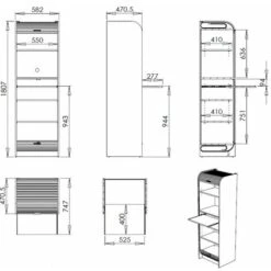 Meuble Micro-onde Chêne Et Noir 180 Cm -VIDAXL || Bosch || Whirlpool Soldes 31626606 4