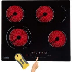 AREBOS Plaque De Cuisson En Vitrocéramique Table De Cuisson électrique Contrôle Cuisinière 4 Foyers 7200W