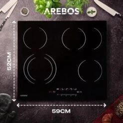 AREBOS Plaque De Cuisson En Vitrocéramique Table De Cuisson électrique Contrôle Cuisinière 4 Foyers 7200W -VIDAXL || Bosch || Whirlpool Soldes 31831022 5