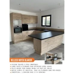 Colonne De Cuisine Bellissi Noyer Blanchi 3 Portes L 40 Cm -VIDAXL || Bosch || Whirlpool Soldes 33722322 4