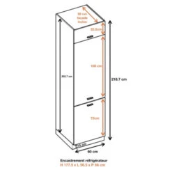 Colonne De Cuisine Pour Réfrigérateur Encastrable Bellissi Noyer Blanchi 3 Portes L 60 Cm -VIDAXL || Bosch || Whirlpool Soldes 33722338 2