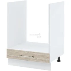 Meuble Pour Four Encastrable Bellissi Noyer Blanchi 1 Tiroir L 60 Cm