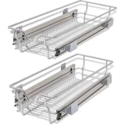 Panier En Treillis Métallique 2 Pcs 300 Mm Argenté VidaXL