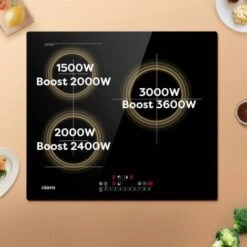 CIARRA CD3BFBIH Plaque Induction 3 Foyers - Flexizone - Boosters - 6500W - Affichage Digital - 9 Niveaux - Minuteur - L 59cm -VIDAXL || Bosch || Whirlpool Soldes 35820842 5