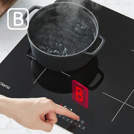 CIARRA CD4BBIH Plaque Induction 4 Foyers - 7200W - Boosters - Vitroceramique - Commandes Tactiles - Minuteur - L 59cm 4 CIARRA CD4BBIH Plaque Induction 4 Foyers - 7200W - Boosters - Vitroceramique - Commandes Tactiles - Minuteur - L 59cm – Image 2