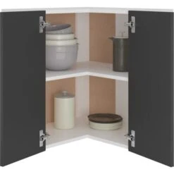 Armoire D'angle Suspendue Gris 57x57x60 Cm Aggloméré VidaXL -VIDAXL || Bosch || Whirlpool Soldes 38220142 4