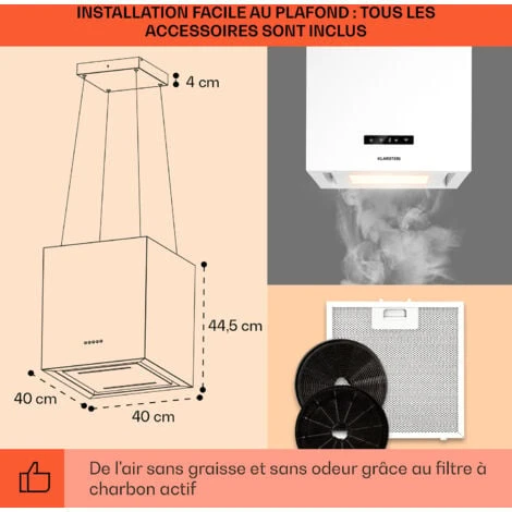 Kronleuchter Smart Hotte Aspirante îlot 595m³ / H Panneau LED Contrôle Par Application 7 Kronleuchter Smart Hotte Aspirante îlot 595m³ / H Panneau LED Contrôle Par Application – Image 5