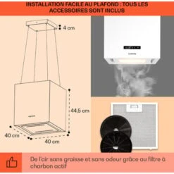 Kronleuchter Smart Hotte Aspirante îlot 595m³ / H Panneau LED Contrôle Par Application -VIDAXL || Bosch || Whirlpool Soldes 39490890 5