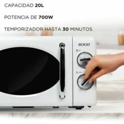 Four À Micro-Ondes Retro Blanc SOGO 20L -VIDAXL || Bosch || Whirlpool Soldes 42834281 4