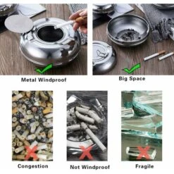 Cendrier En Acier Inoxydable Cendrier Aménagement Intérieur De Meuble 1pièce Irisfr（argent） -VIDAXL || Bosch || Whirlpool Soldes 43742792 5