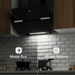 CIARRA Hotte Inclinee Tactile 60cm 650m/h Classe A++ Filtre Actif 4 Vitesses Recyclage Ou Evacuation - Verre Noir - CD6736FB -VIDAXL || Bosch || Whirlpool Soldes 43900943 3