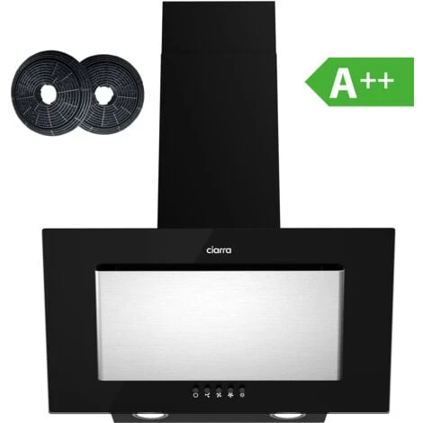 CIARRA Hotte Inclinee 60cm 2pcs Filtres A Charbon 370m3/h Recycage Ou Evacuation 3 Vitesses Inox - CD6736DB 3 CIARRA Hotte Inclinee 60cm 2pcs Filtres A Charbon 370m3/h Recycage Ou Evacuation 3 Vitesses Inox - CD6736DB