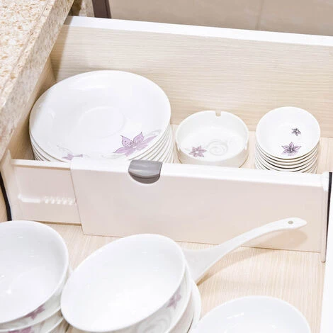 ELLE Separateur Tiroirs En Plastique Modulable (Lot De 2) - 27,5 X 10 Cm - Diviseur De Tiroir Extensible - Organisateur Tiroir Cuisine, Chambre, Salle De Bain, Bureau, Placard Et Commode 4 ELLE Separateur Tiroirs En Plastique Modulable (Lot De 2) - 27,5 X 10 Cm - Diviseur De Tiroir Extensible - Organisateur Tiroir Cuisine, Chambre, Salle De Bain, Bureau, Placard Et Commode – Image 2